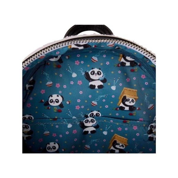 Loungefly Kung Fu Panda Po Dumpling Sherpa Mini Backpack Faux Fur Plush New main image 4